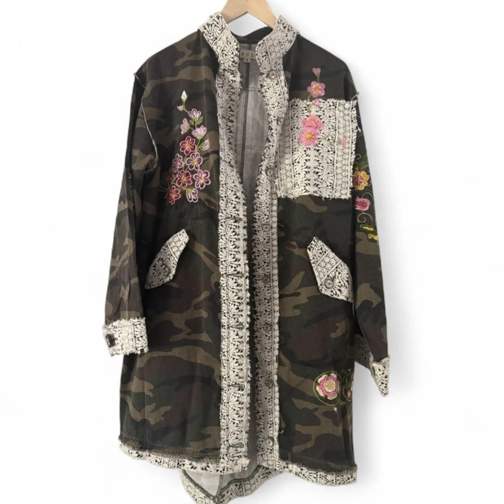 POL New Release Camo & Embroidered Midi length Jacket - Picture 6 of 8